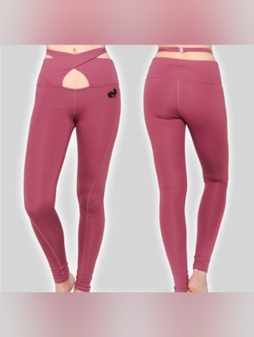 NWT Crisscross Cutout High-Waist Leggings - Dusty Rose